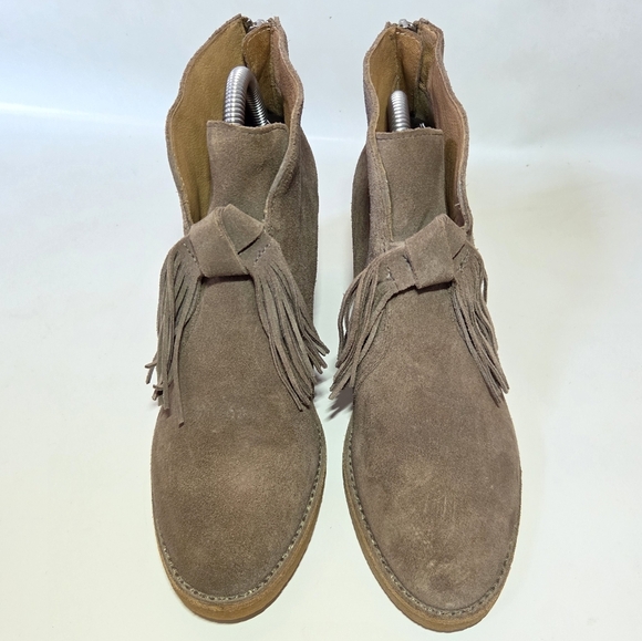 UGG Women's Corin Suede Heeled Moto Biker Casual Ankle Boots Mouse Size US 9 - Picture 2 of 13